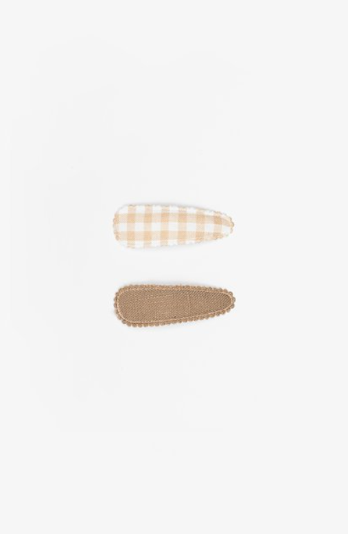 Clips | Oat Gingham & Taupe Linen