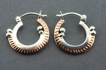 Cooper and Silver Deco Circle Hoop