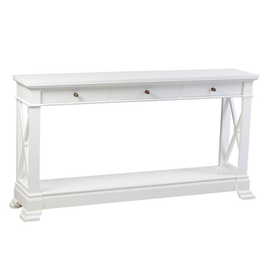 Oslo Hall Table 3 Drawers - White