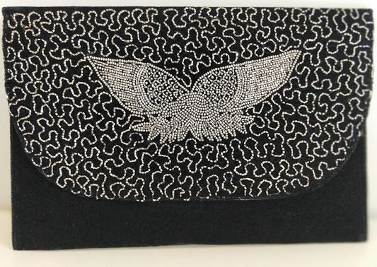 Bag Velvet Beaded Wings