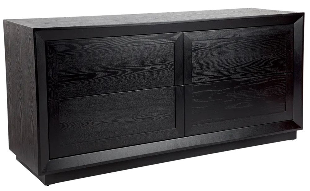 Balmain Oak Chest - Black 1650x 45D x 75H