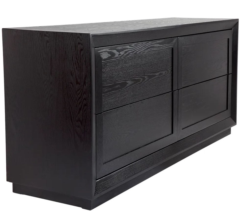 Balmain Oak Chest - Black 1650x 45D x 75H