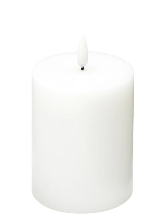 3"x7" Flameless white Single Wick