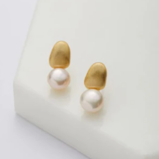 Brielle Earring - Brushed - Gold