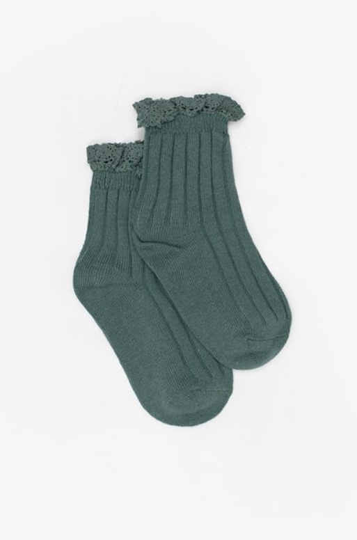 Bambino Sock | Lace Frill Teal