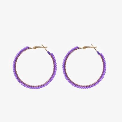 Beaded Hoop Earring | Lilac