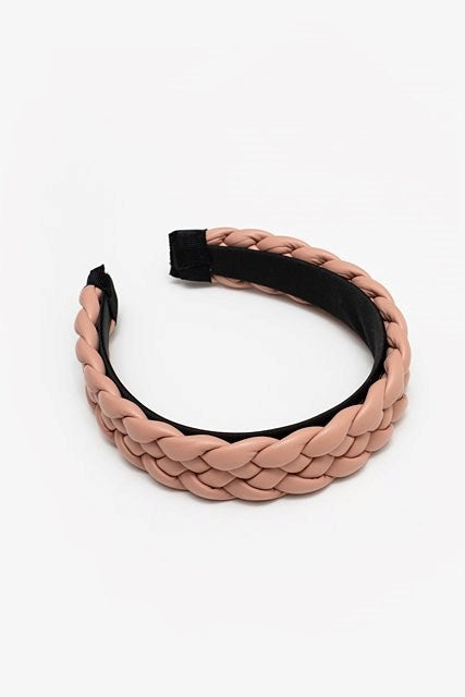 Braided PU Headband | Blush