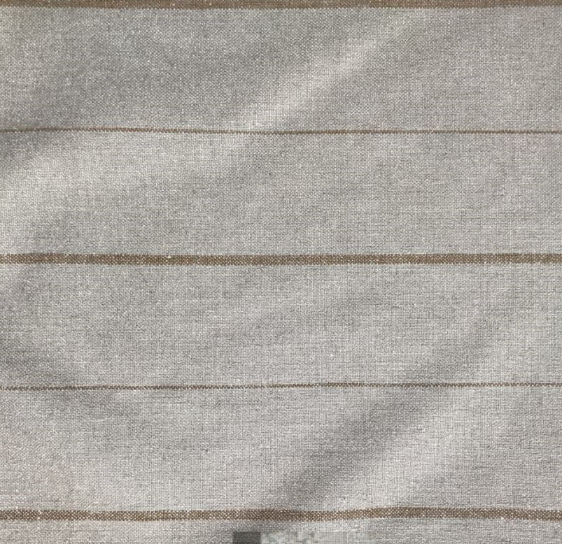 Cushion Soft Raw Linen, tobacco stripe 60x60