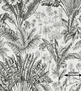 Outdoor Carabi Black / Grey Palms  60 X 60 cushions