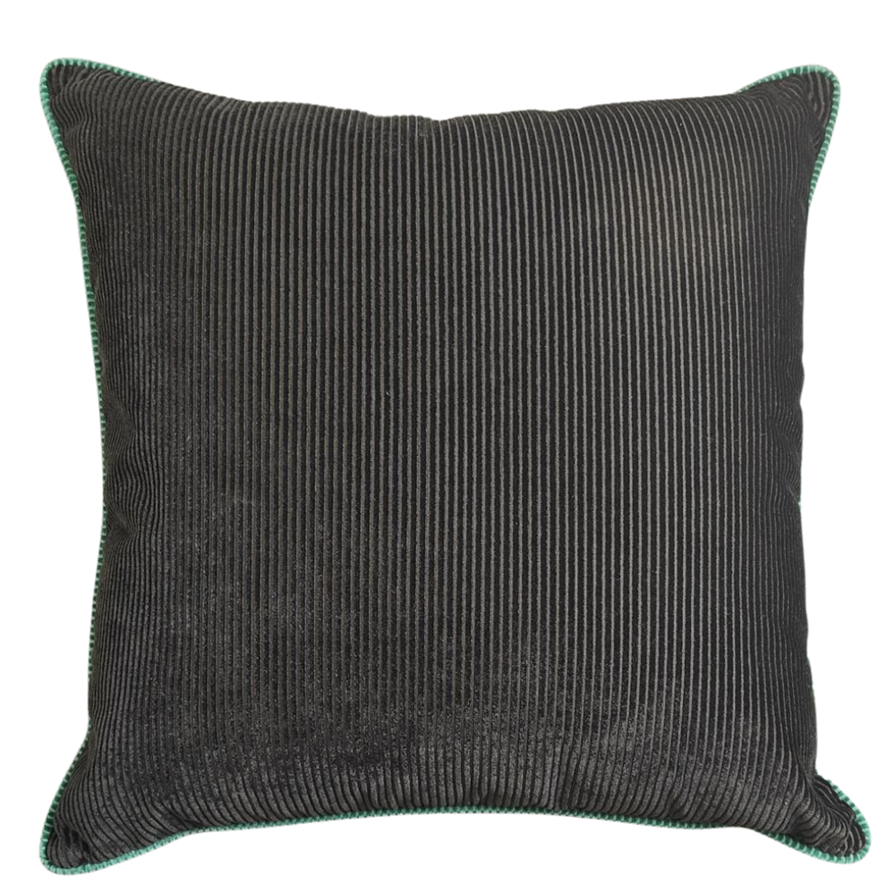 Black with Green piping 60x60 cushion