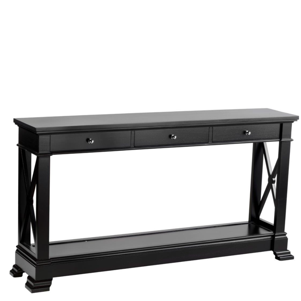 Oslo Hall Table 3 Drawers - Black