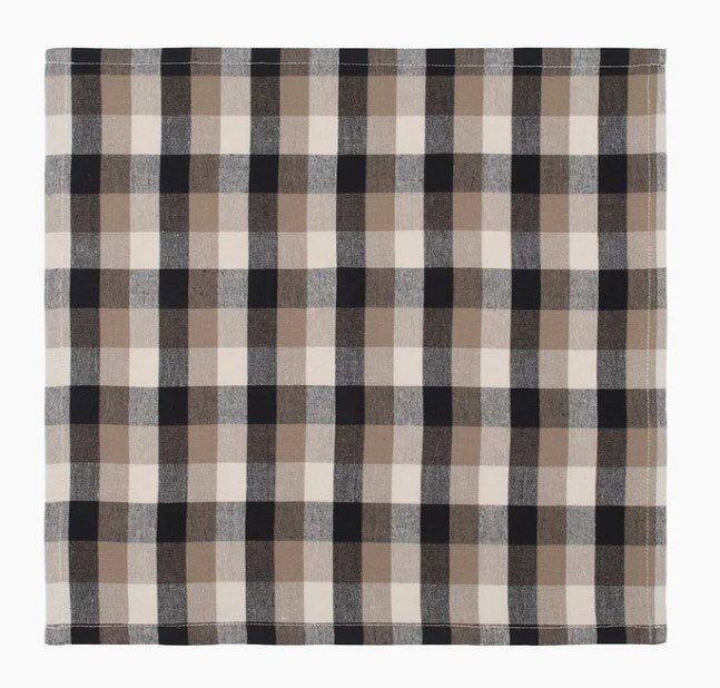 Giant Check Napkin Black set 4