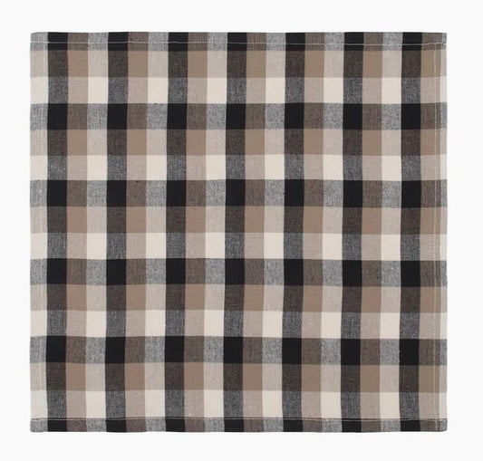 Giant Check Napkin Black set 4