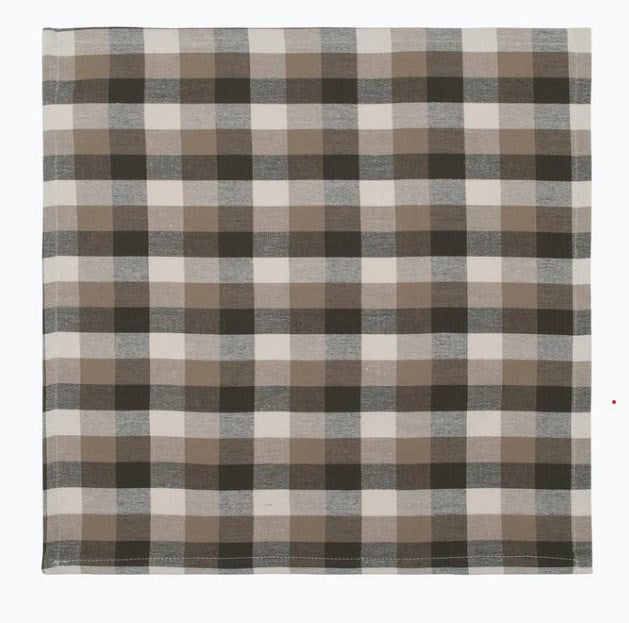 Giant Check Napkin Olive set 4