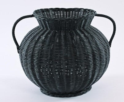 Athena Woven Basket Vase Black 38x33H cm