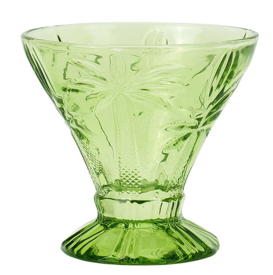 Palm Cocktail Glass Green Set/4