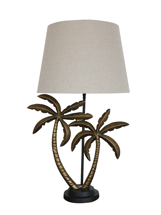 Carribean Double Palm Lamp with Shade