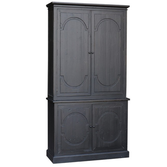 Black Distressed Cabinet - Old Pine