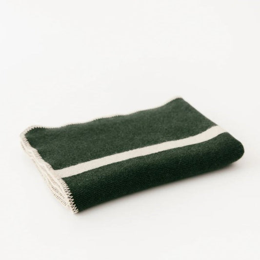 Forest Green Wool Baby Blanket 100 x 75cm