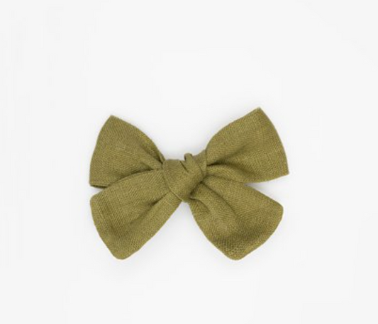 Bow Clip | Linen Moss