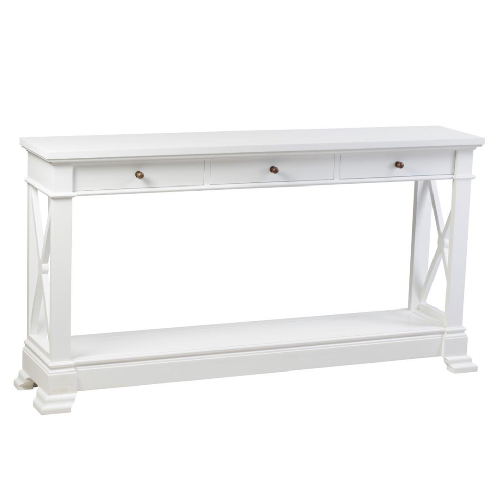 Oslo Hall Table 3 Drawers - White