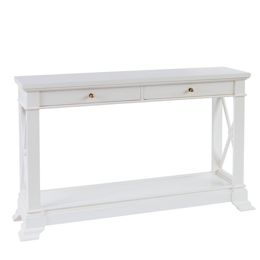 Oslo Hall Table 2 Drawers - White