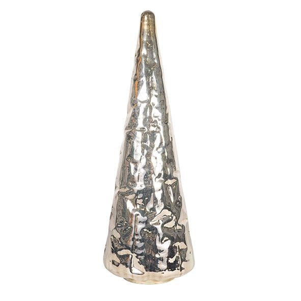 Burnished Gold Glass Cone Tree Large
