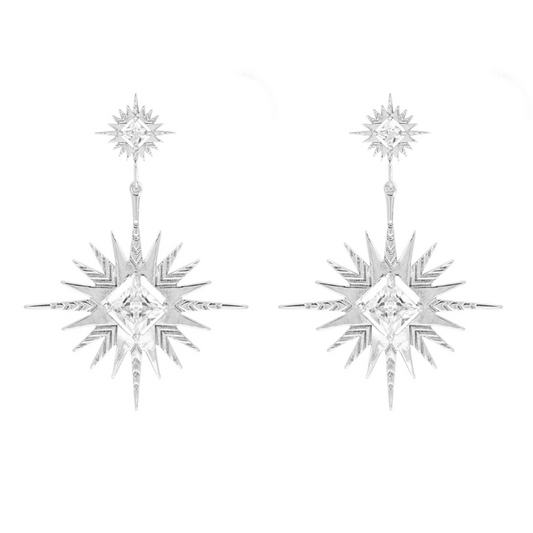 A dusting of jewels - Solar Earrings | Silver