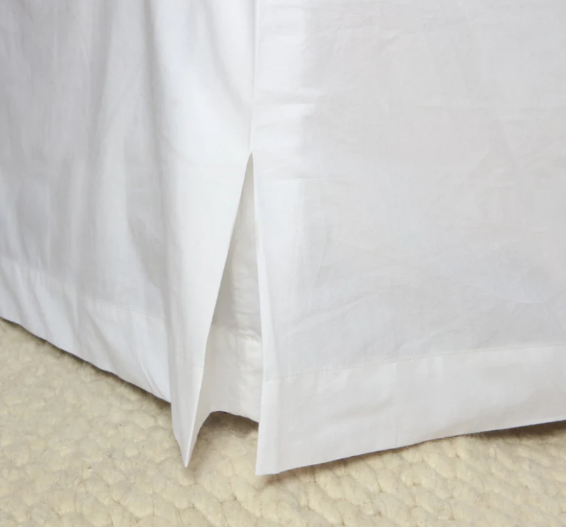 100% Stonewashed Cotton Bed Skirt || White