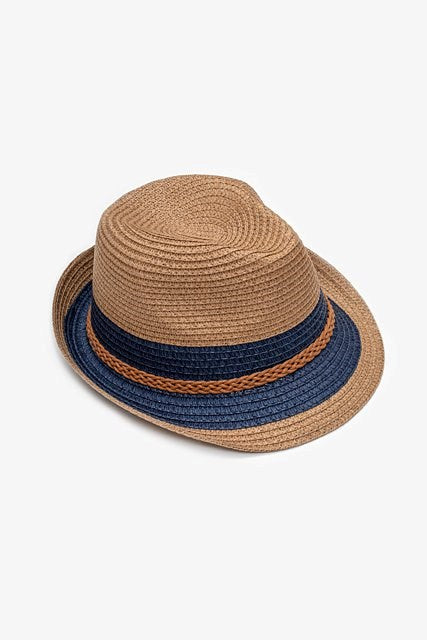 Natural & Navy Panama Hat