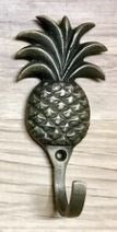 Pineapple Hook Small Brass 9.5x4.5cm