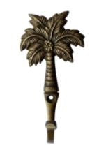 Coconut Palm Hook Small Brass 8x4cm