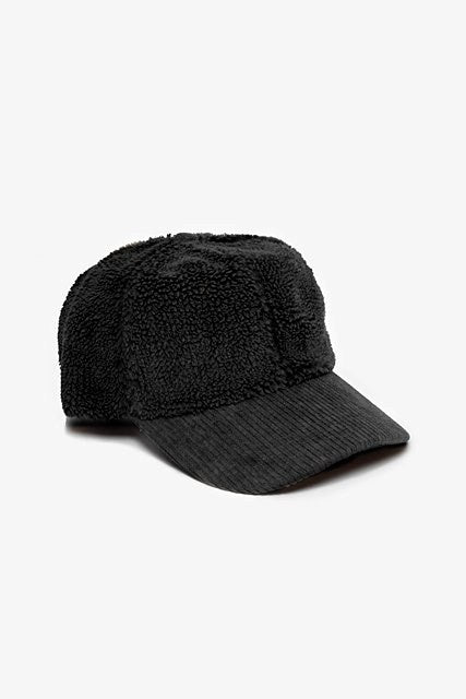 Sherpa & Cord Cap | Black