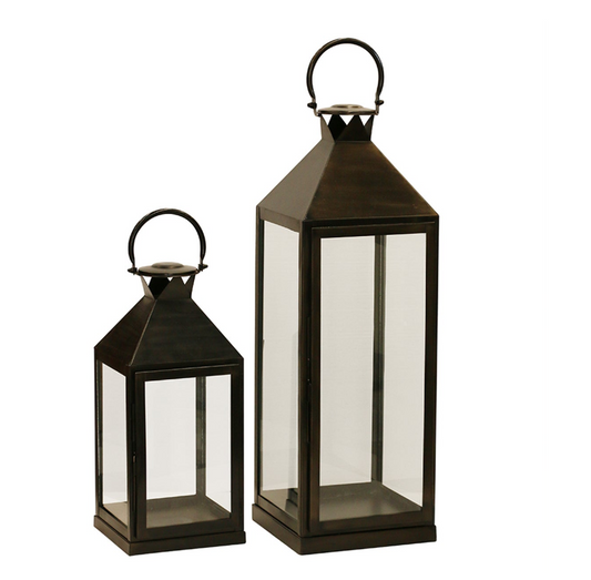 Long Island Lantern Medium in Dark Bronze/Black