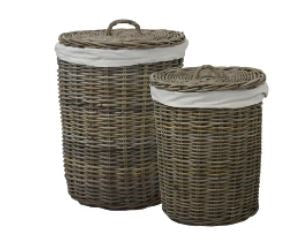 Round Rattan Laundry Basket Large