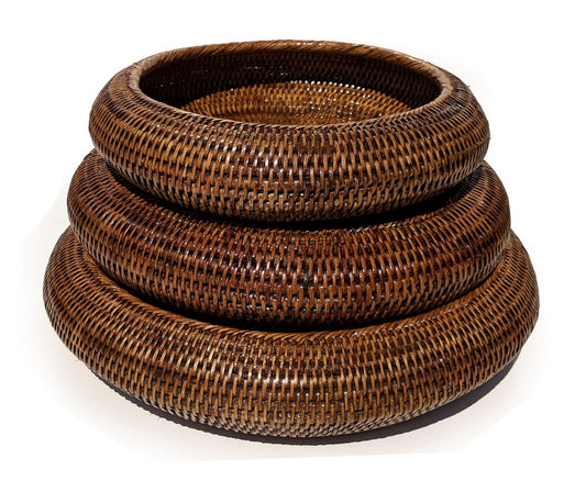 Deep Round Bowl Rattan Sm