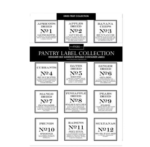 Dried Fruit Collection Pantry Labels