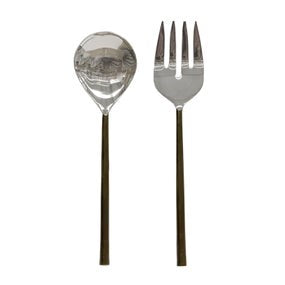 Set of 2 Burnished S/S Salad Servers 280mm