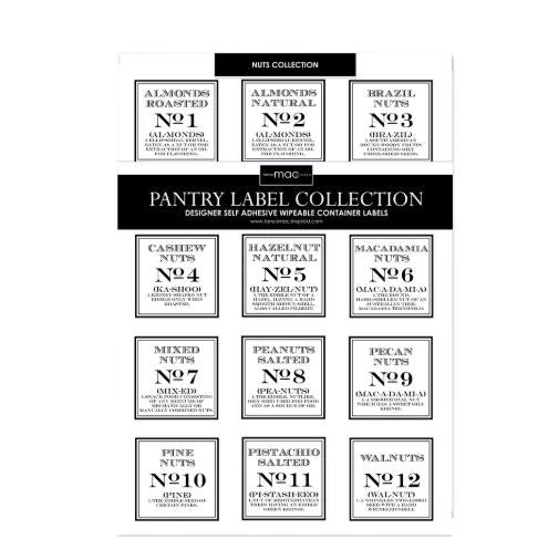 Nuts Collection Pantry Labels
