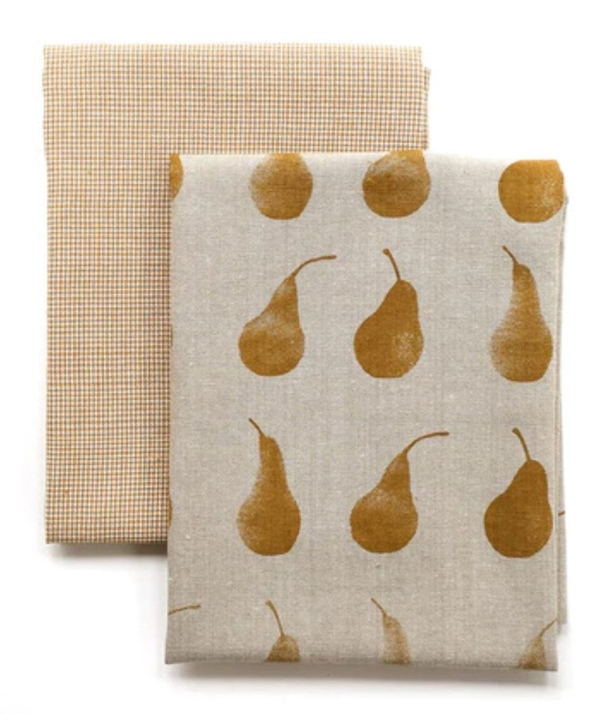 Pear Tea towel s/2 Mustard 50 x 70
